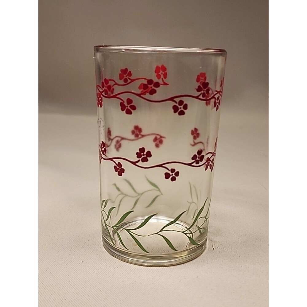 Swanky Swig Juice Glass Tumbler Red Forget Me Nots Flowers Kraft
